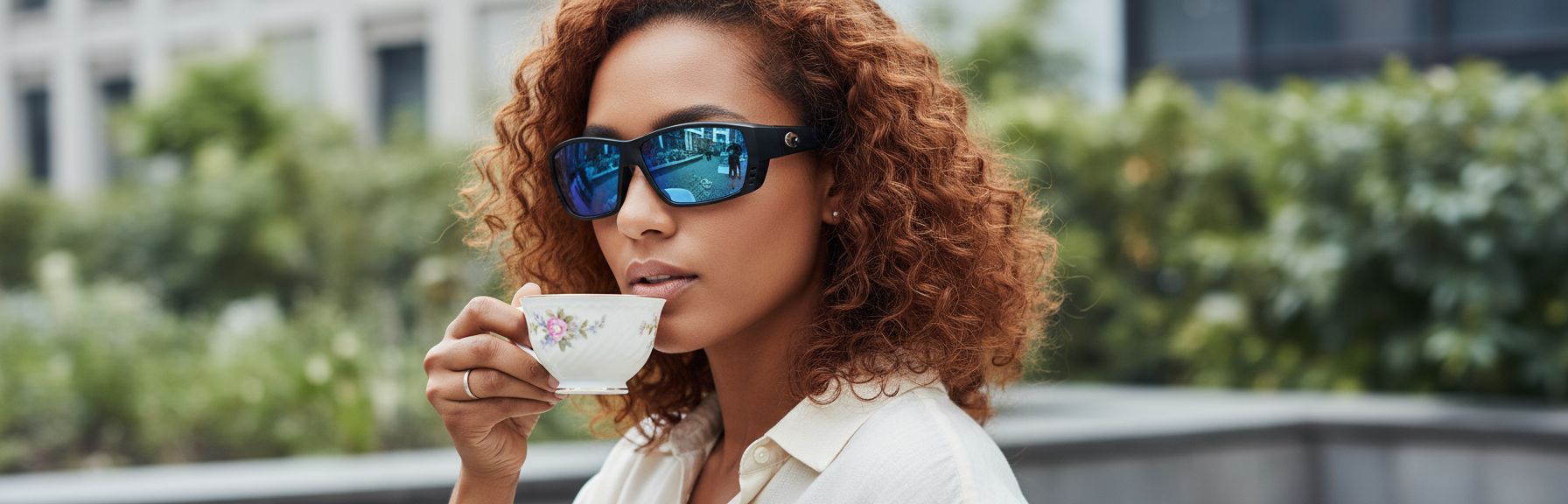 Tortoise acetate rectangle sunglasses with polarized amber copper lenses — view 6