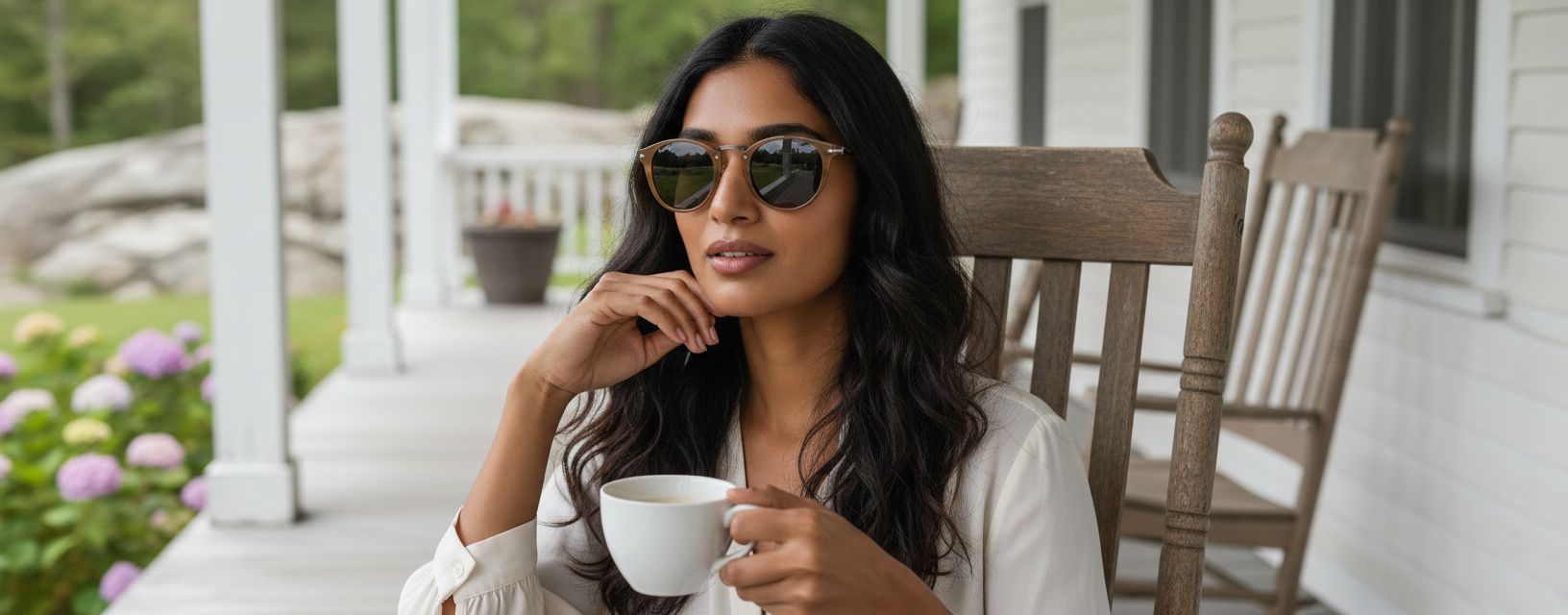 Polarized round sunglasses with gray lenses and acetate frame — view 4