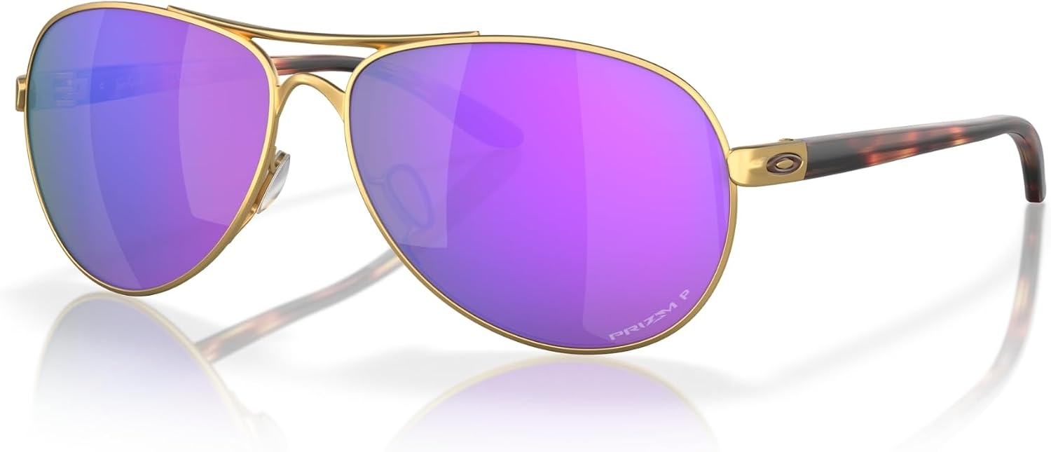 Gray polycarbonate lens aviator sunglasses with metal frame for women — front