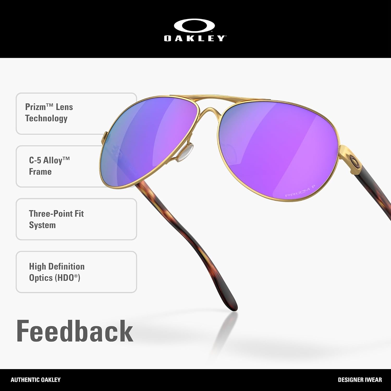 Gray polycarbonate lens aviator sunglasses with metal frame for women — back