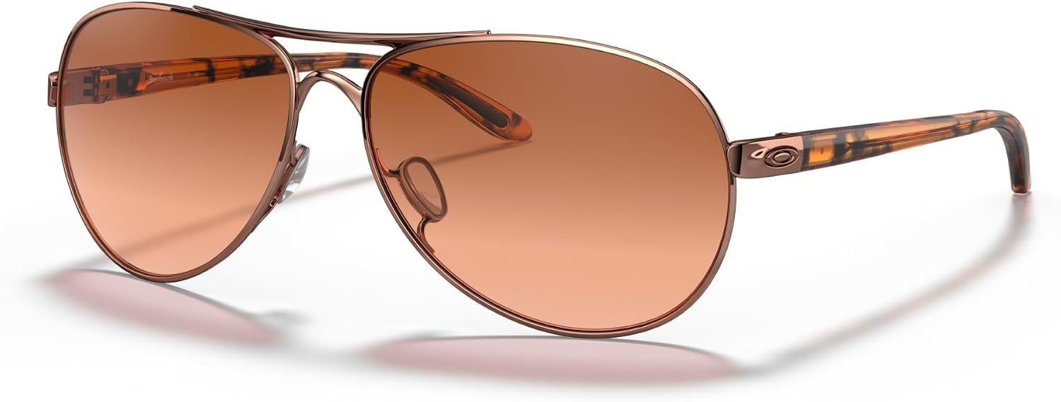 Gray polycarbonate lens aviator sunglasses with metal frame for women — view 3