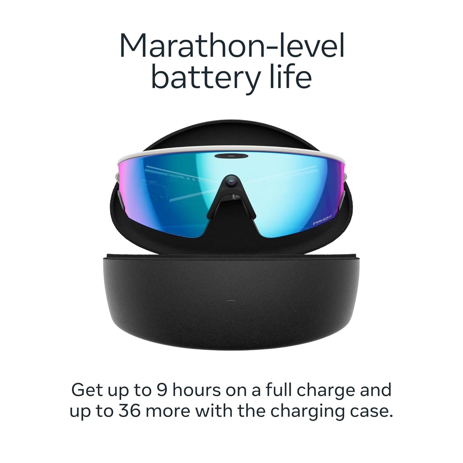 White mirrored rectangle sport sunglasses with blue-tinted polycarbonate lenses, designed for cycling and active outdoor activities — view 3