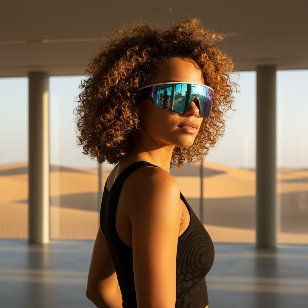 White mirrored rectangle sport sunglasses with blue-tinted polycarbonate lenses, designed for cycling and active outdoor activities — view 2