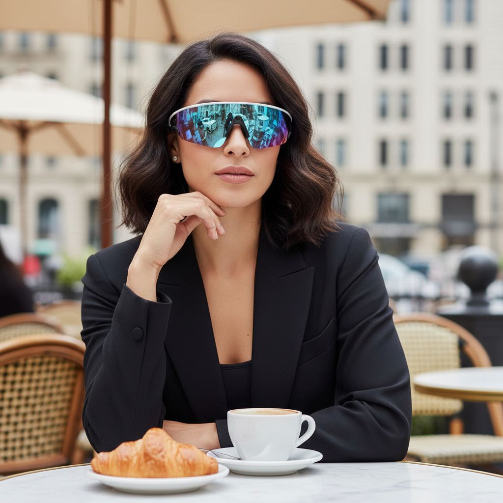 White mirrored rectangle sport sunglasses with blue-tinted polycarbonate lenses, designed for cycling and active outdoor activities — view 4
