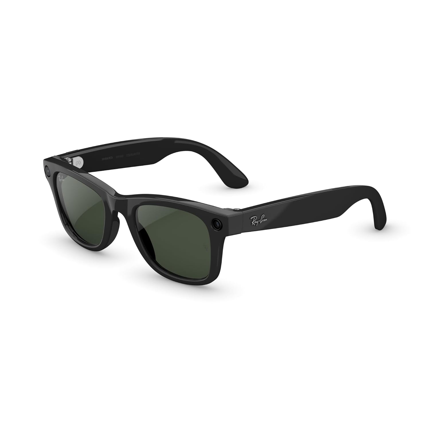 Matte black Wayfarer sunglasses with photochromic grey lenses, front view — view 5