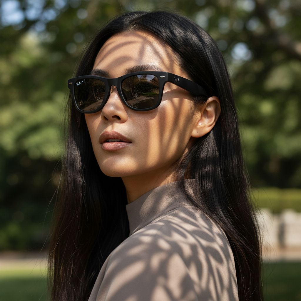 Matte black Wayfarer sunglasses with photochromic grey lenses, front view — view 6