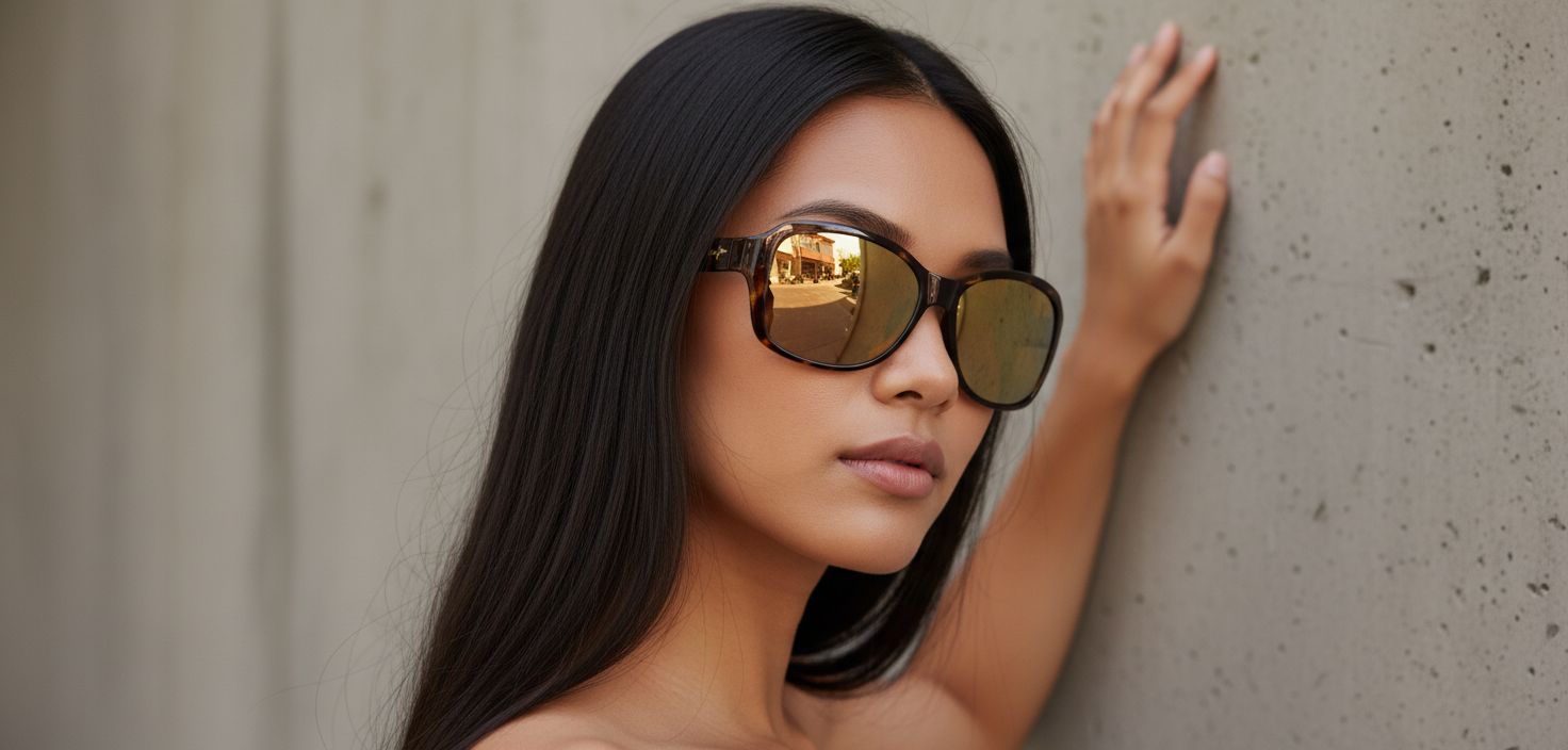 Polarized oversized sunglasses in gray acetate frame, front and side view for beach wear — view 6
