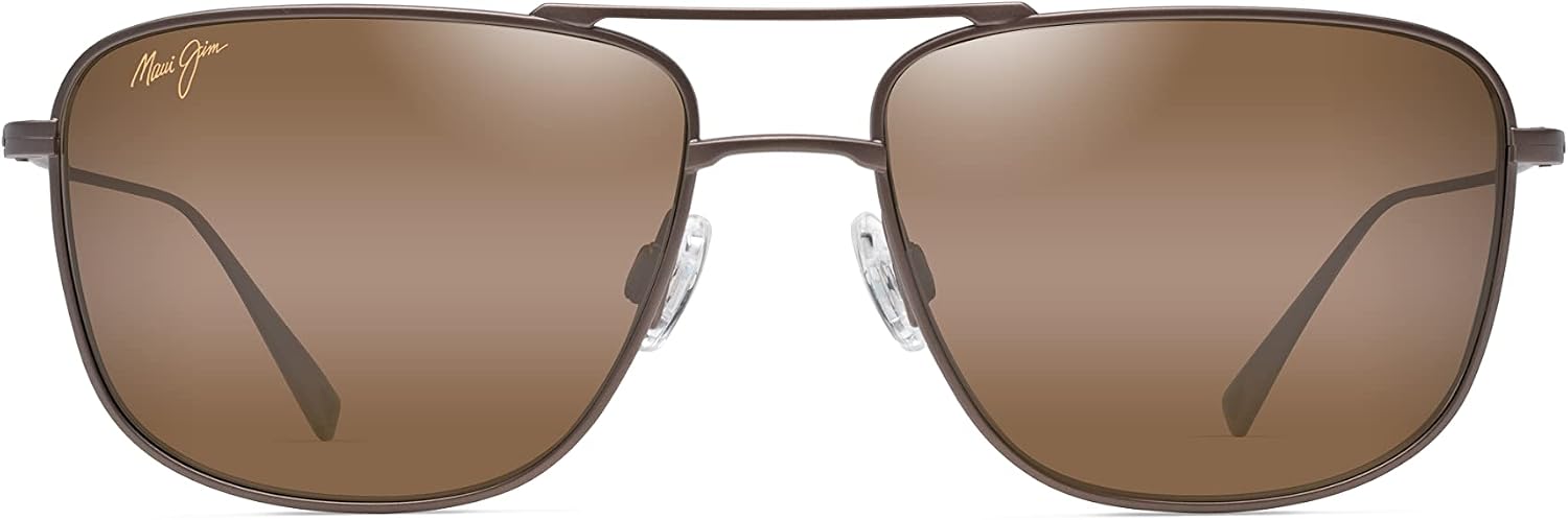 Polarized gray aviator sunglasses with metal frame for driving — front