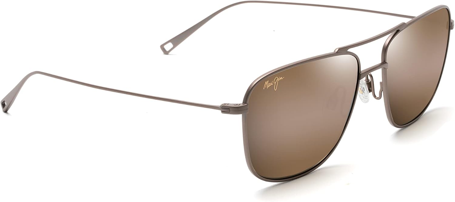 Polarized gray aviator sunglasses with metal frame for driving — side