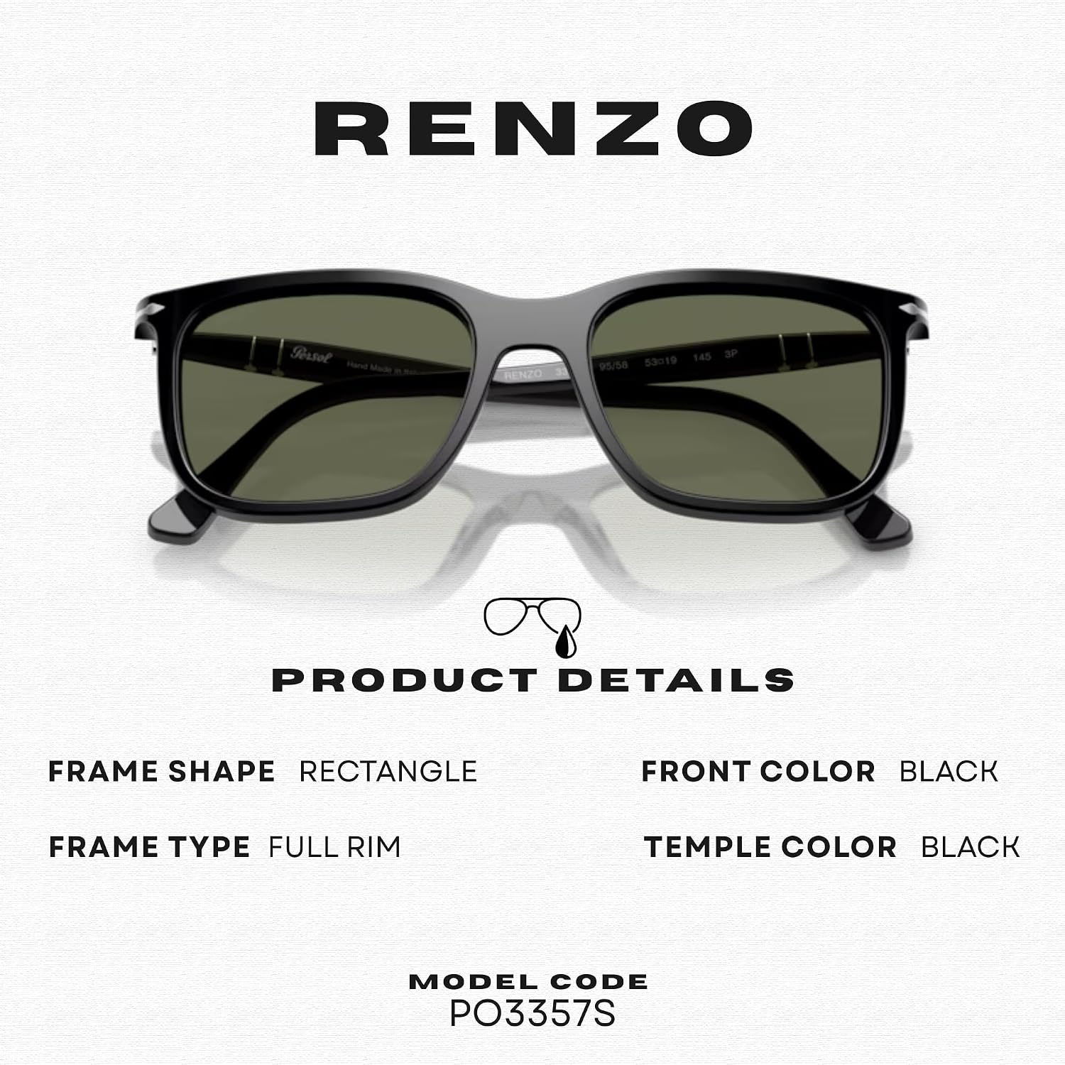 Gray rectangle sunglasses with acetate frame and UV400 anti-glare lenses, shown with official eyewear kit — view 3