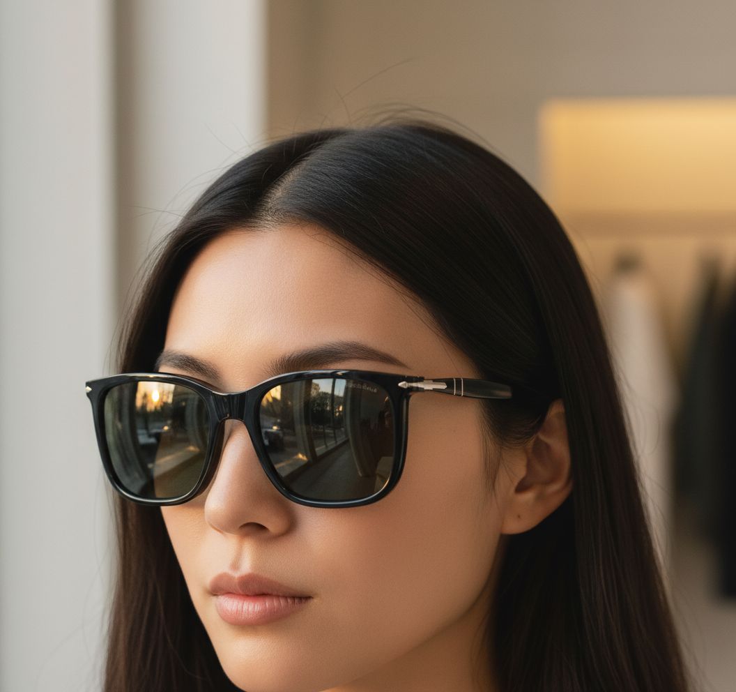 Gray rectangle sunglasses with acetate frame and UV400 anti-glare lenses, shown with official eyewear kit — view 4