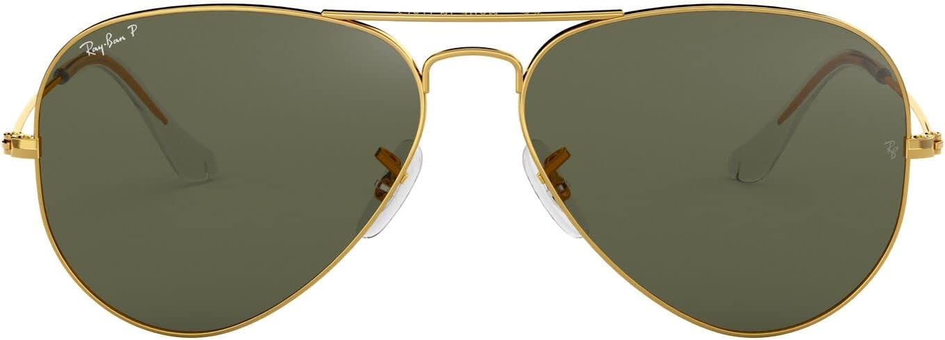 Polarized gray aviator sunglasses with metal frame, perfect for driving — front