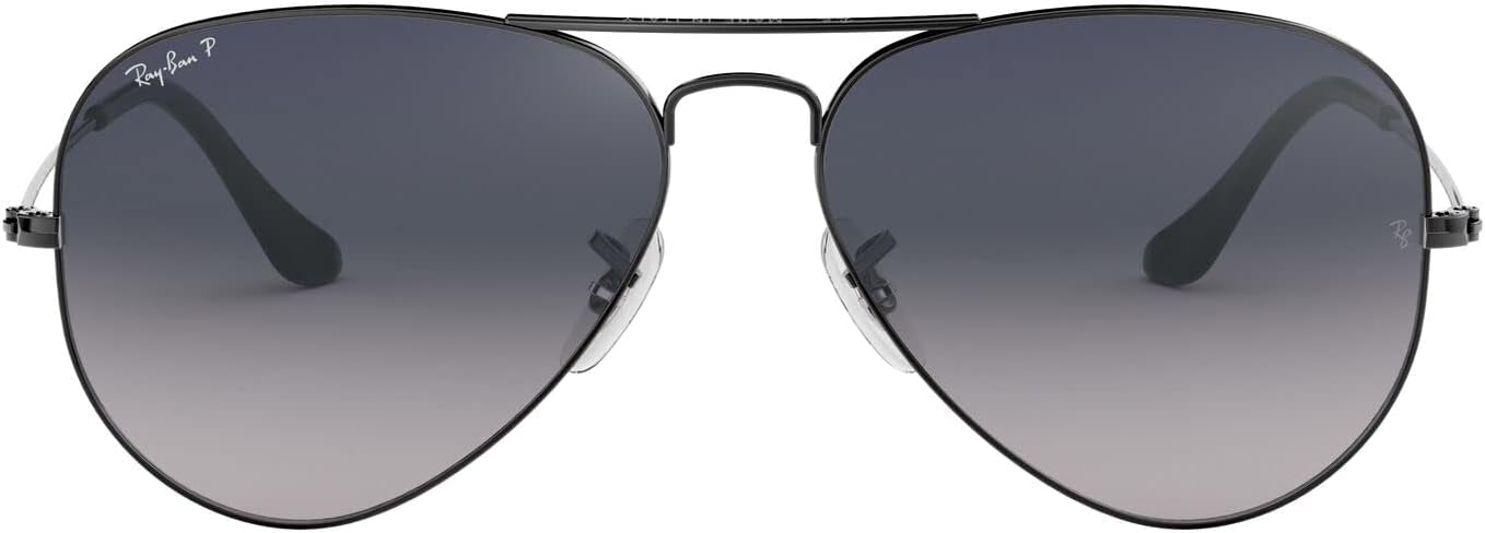 Polarized gray aviator sunglasses with metal frame, perfect for driving — view 2