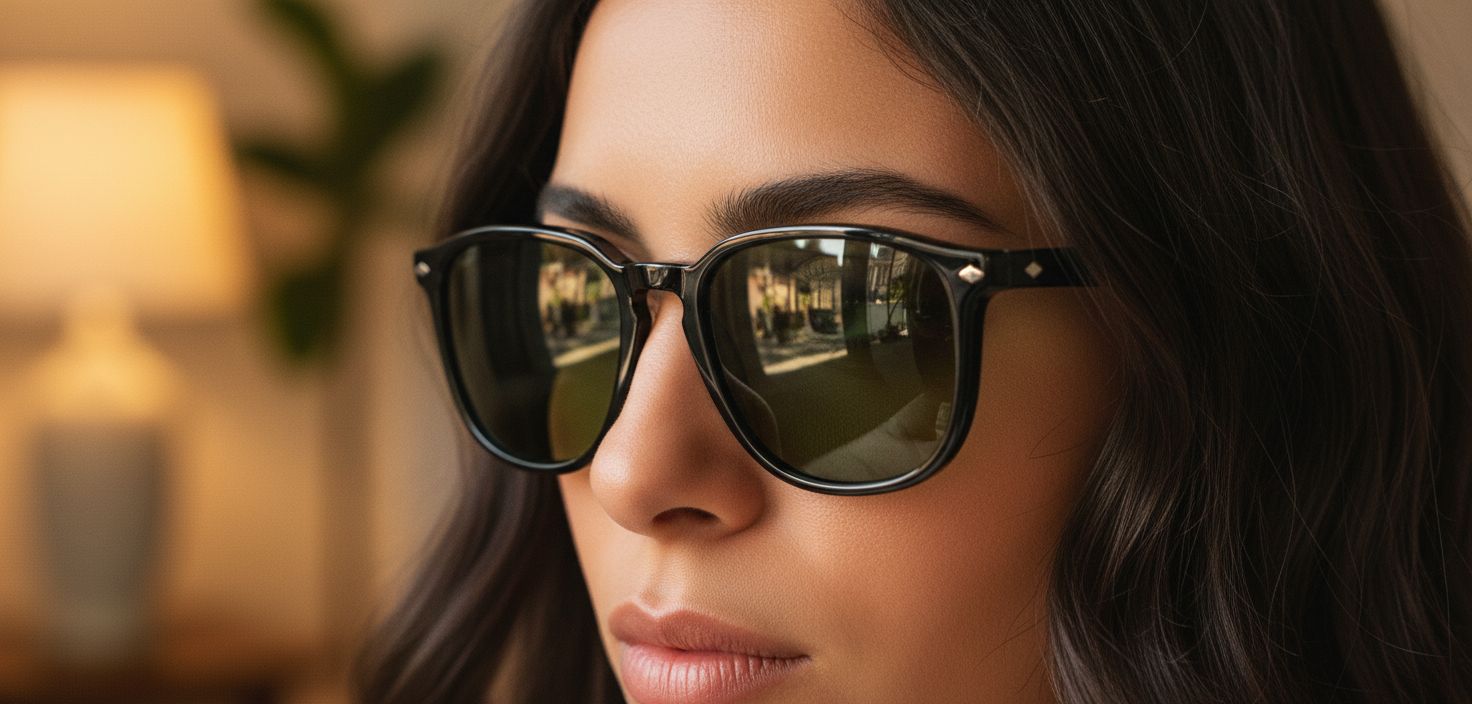 Gray acetate square sunglasses with UV400 anti-glare lenses, front view on white background — view 4