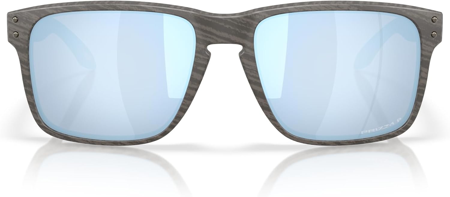 Polarized gray rectangular sunglasses with TR90 sport frame for cycling — front