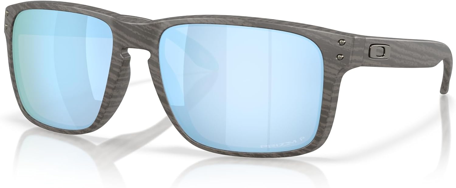 Polarized gray rectangular sunglasses with TR90 sport frame for cycling — side