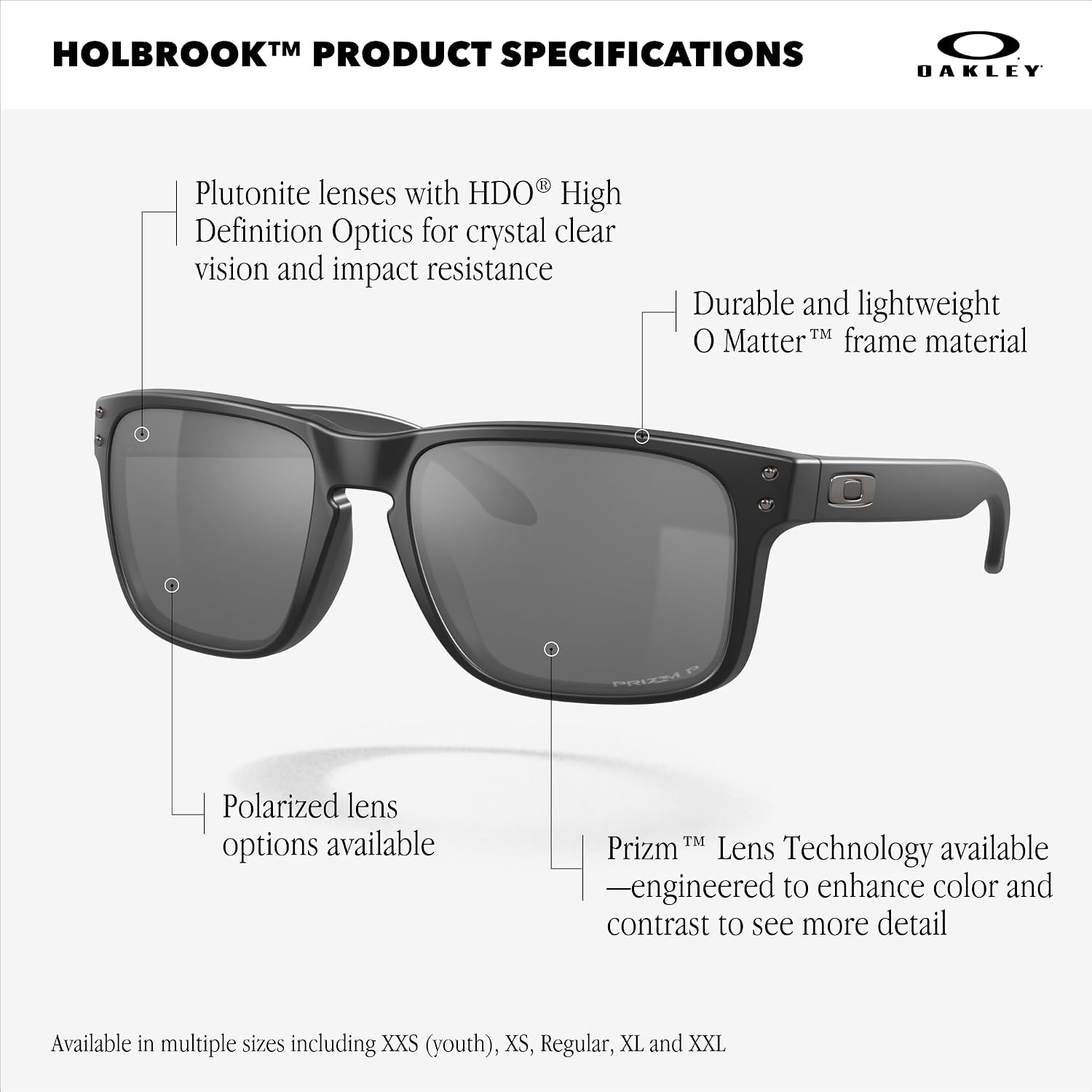 Polarized gray rectangular sunglasses with TR90 sport frame for cycling — view 2