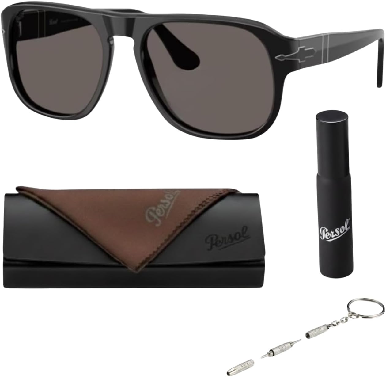 Gray rectangle sunglasses with acetate frame, ideal for professional work settings — view 5a