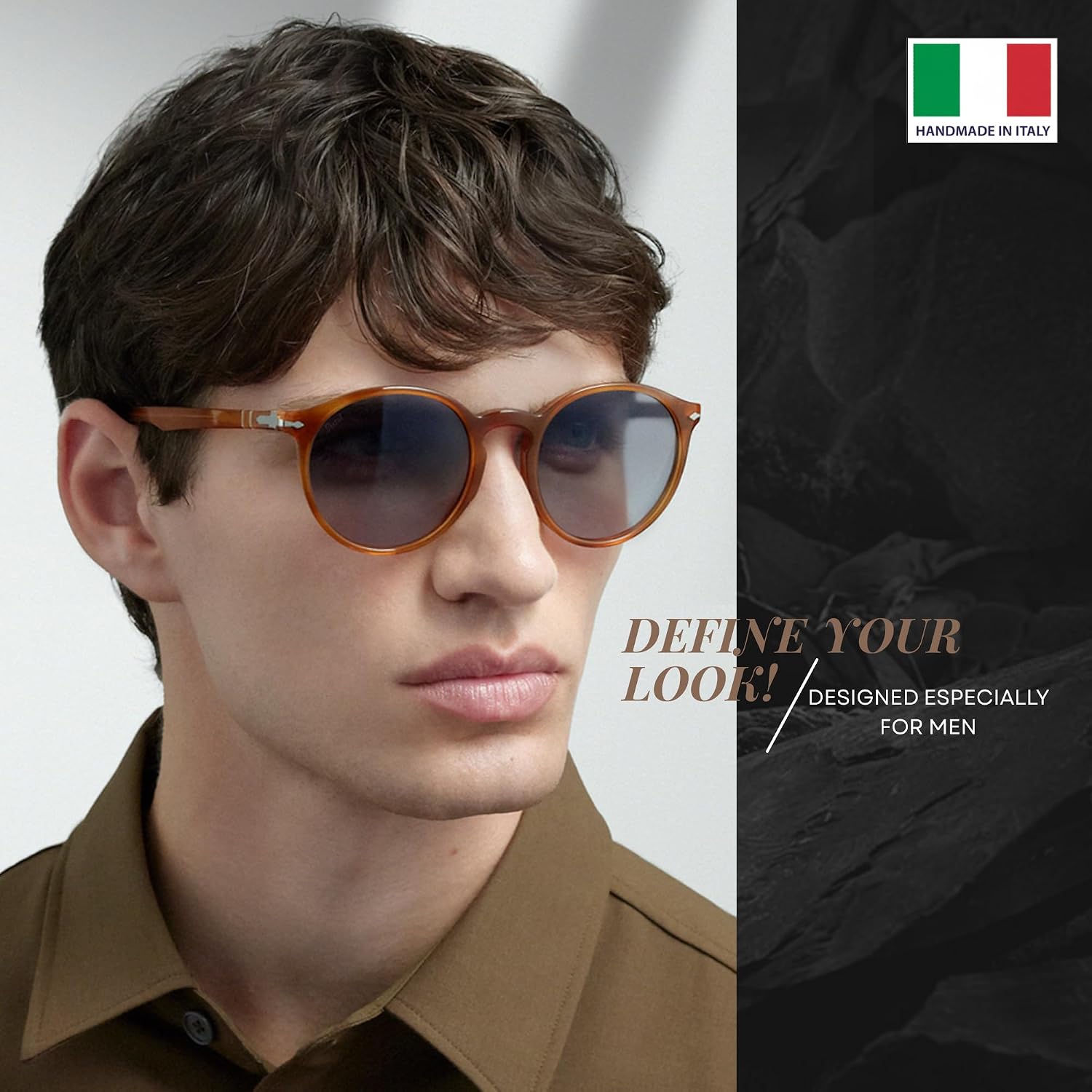 Polarized round sunglasses with gray lenses and acetate frame, retro style design — view 4