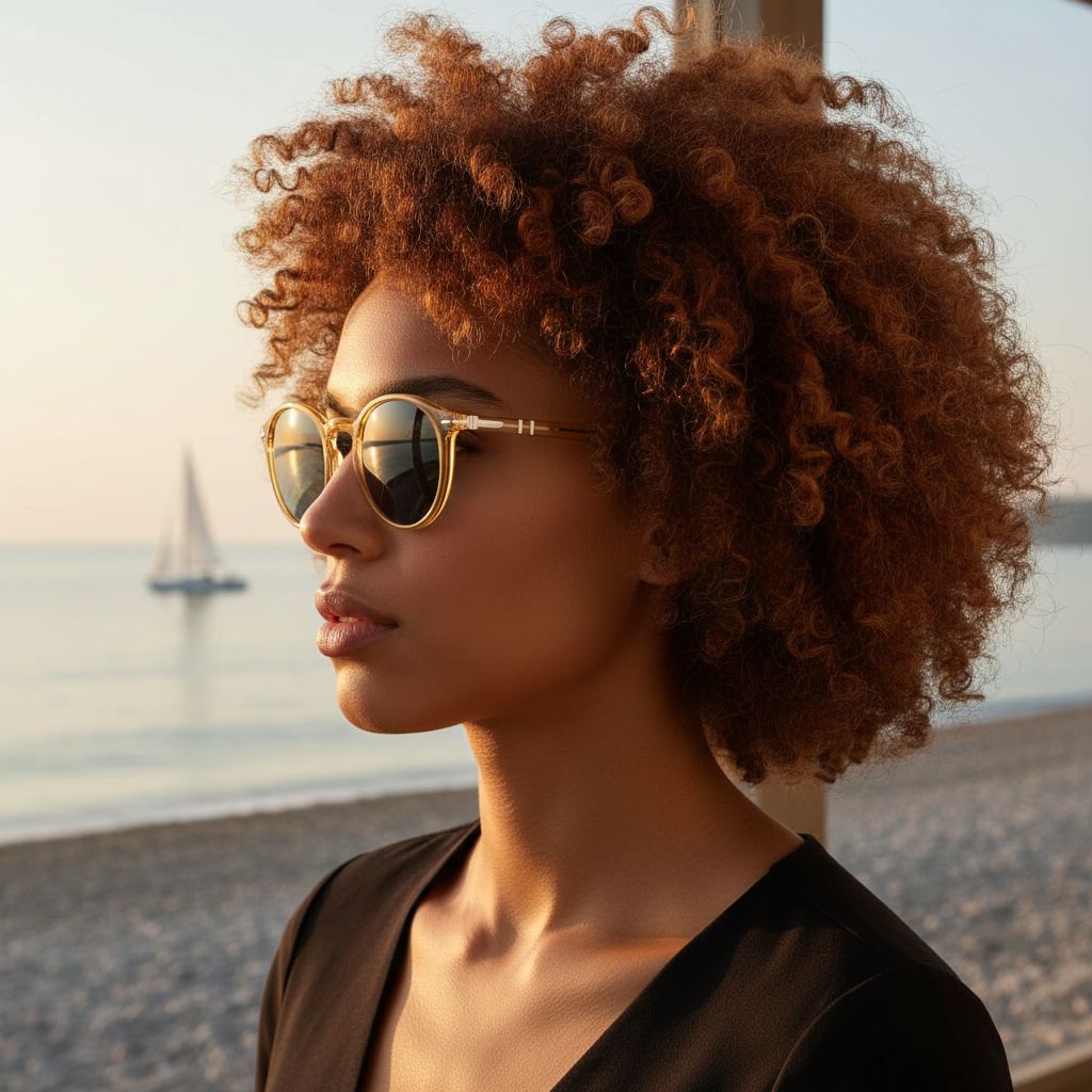 Polarized round sunglasses with gray lenses and acetate frame, retro style design — view 3