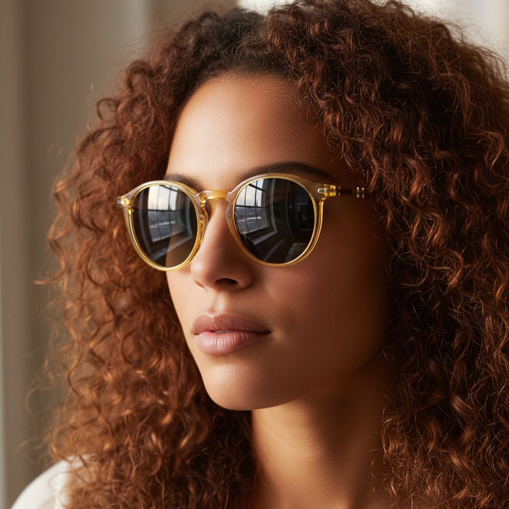 Polarized round sunglasses with gray lenses and acetate frame, retro style design — view 4