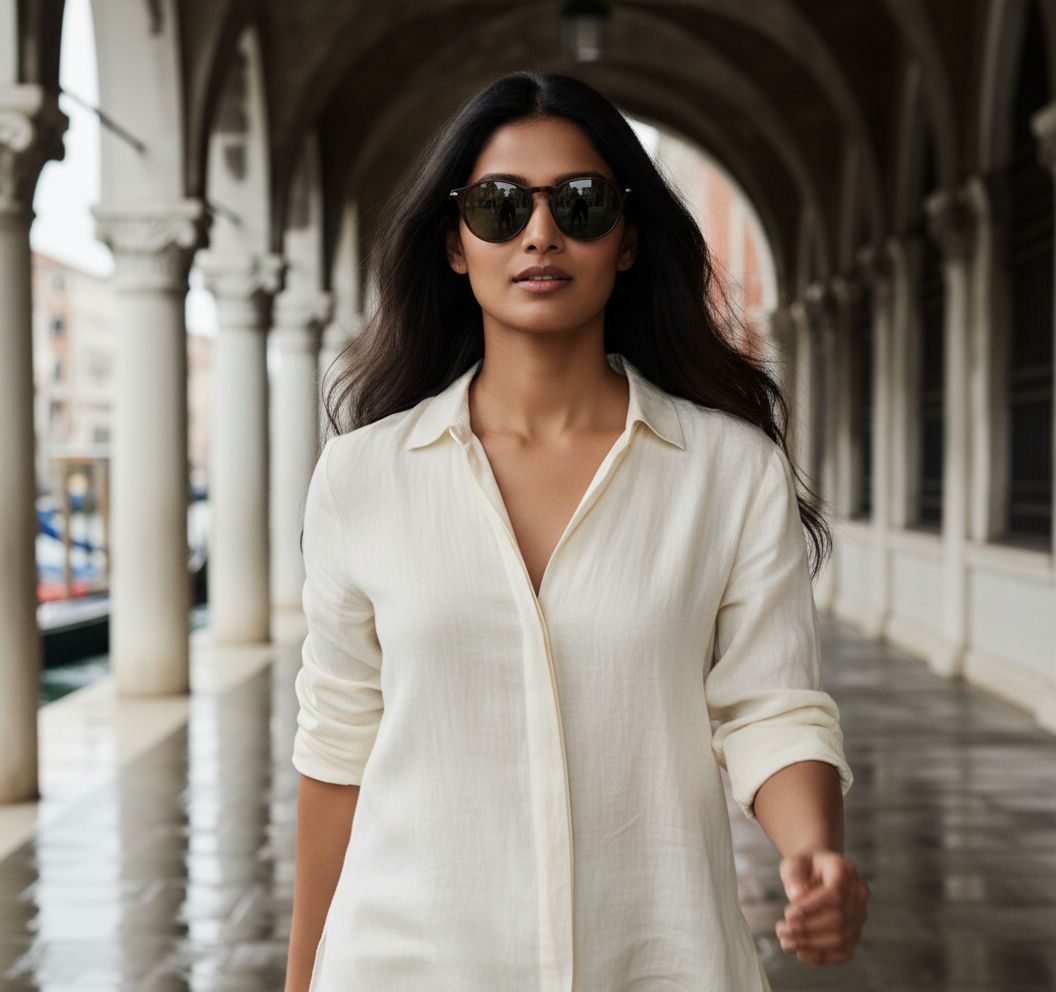 Classic round sunglasses with gray anti-glare lenses and acetate frame — view 3a
